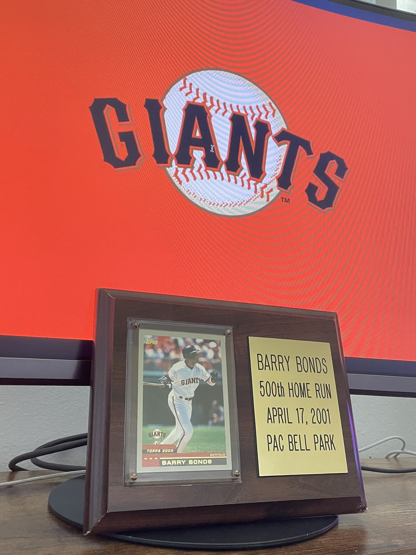Barry Bonds Plaque | 500th Home run. Baseball card