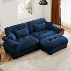 Brand New Sealed Over Size Modern Two-seater Sofa with Ottoman