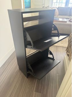 Ikea black folding shoe rack