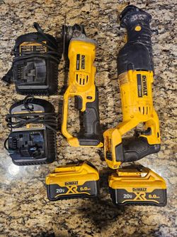 Dewalt 20V Demo Kit - Sawzall, Grinder, Batteries, + Bag