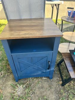Farmhouse Side Table with Cabinet