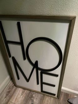 HOME Wall Sign Framed Decor