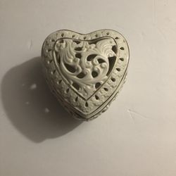 Vintage Porcelain Heart Shaped Box