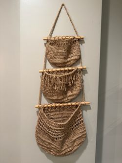 3-Tier Jute Macrame Wall Hanging Organizer