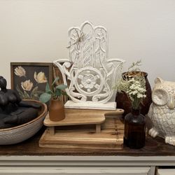Boho Neutral Decor Bundle – Wood, Ceramics, Art & Vases (Lot Only)