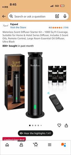 Brand New Waterless Scent Diffuser Starter Kit (1000 sq ft Coverage)