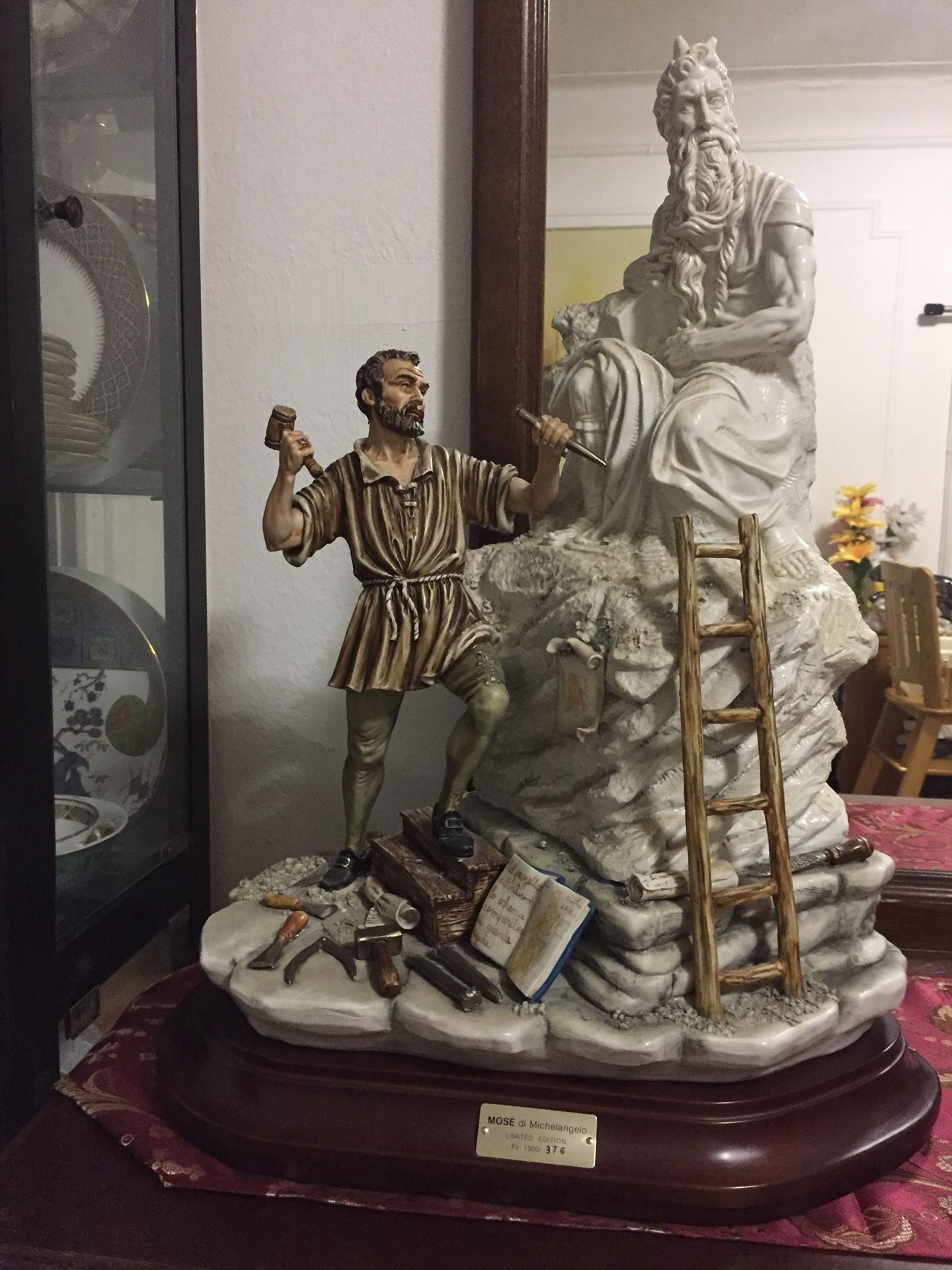 Capodimonte Michelangelo & Moses Figurine Sculpture by Cortese Limited Edition