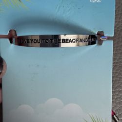 New Awaya Life Love to the Beach And Back Hit Pink Cord Toggle Bracelet 