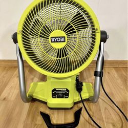 RYOBI ONE+ 18V Cordless Hybrid WHISPER SERIES 12 in. Misting Air Cannon Fan (Tool Only)