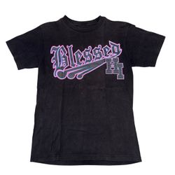 MENS BLESSED HAWAII CUSTOM TEE BLACK PINK BLUE GOTHIC CROWN STREETWEAR MEDIUM