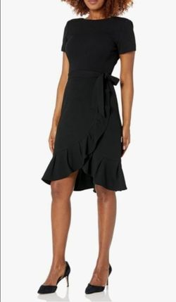 Calvin Klein Crepe Ruffle Sheath Dress