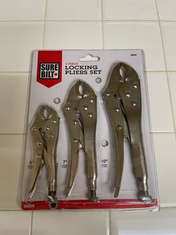 SureBilt 3-Piece Locking Pliers Set