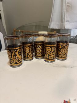 BEAUTIFUL BLACK & GOLD DRINKWARE