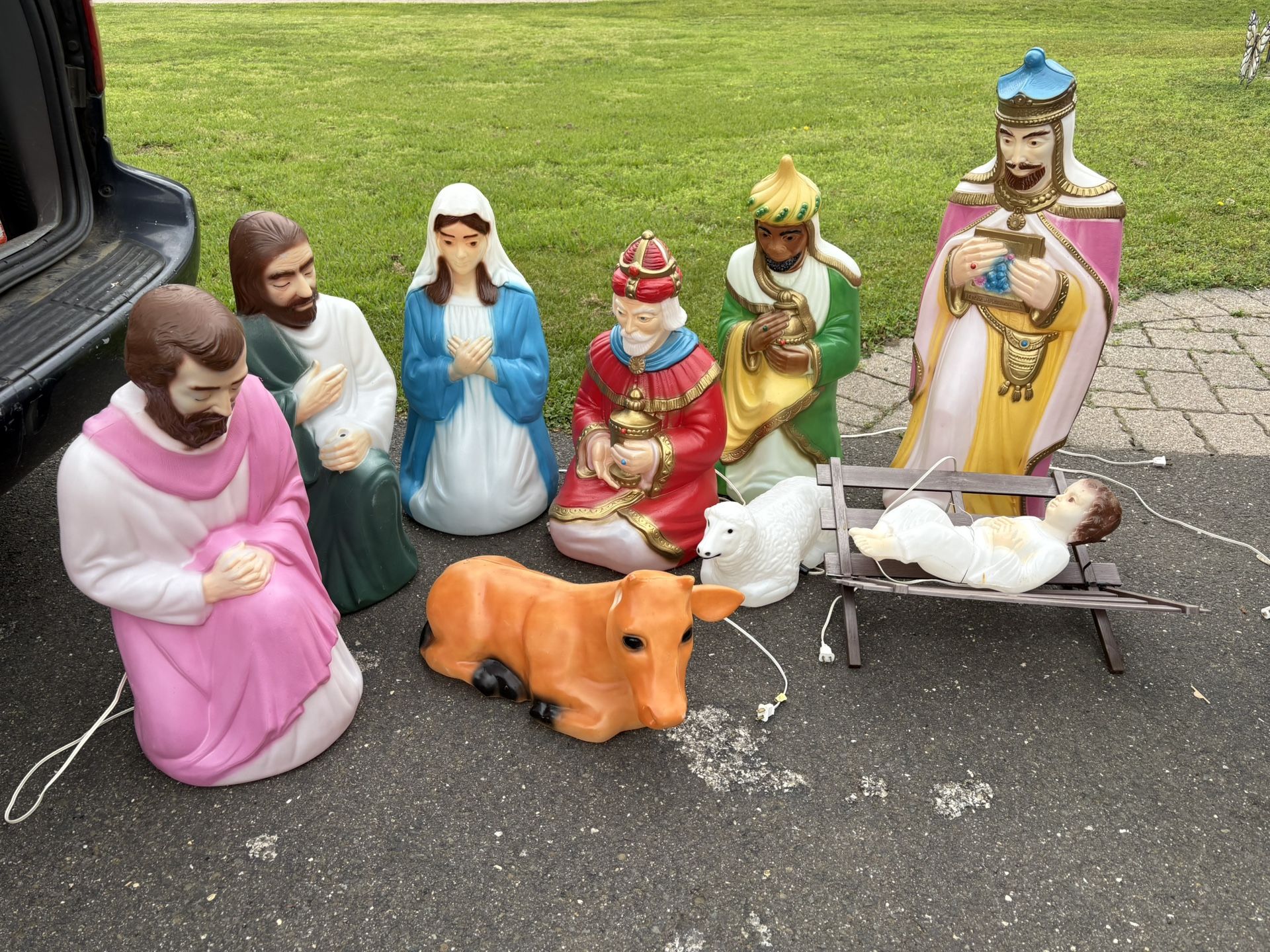 Vintage Nativity Set Blow Molds