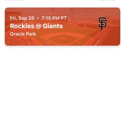 2 Giants Tickets Row 2 Box 102 Tonight $75 For 2