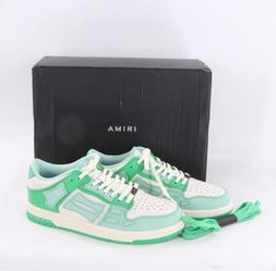 AMIRI Women's Skel Top Low Green Cream Sneakers - New Open Box (FPP012649)