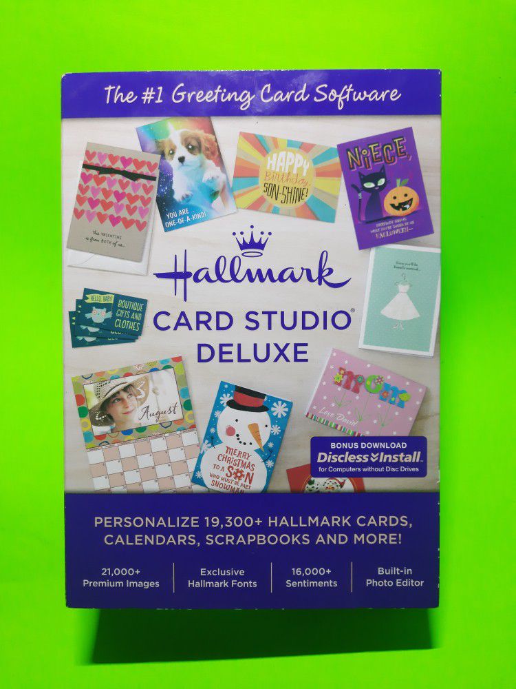 NEW Hallmark Card Studio Deluxe Custom Greeting Birthday Holiday Christmas Wedding Baby Shower Digital Computer PC Software Photo Editor Fonts Images