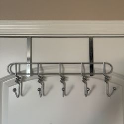Over-the-Door 5-Hook Metal Hanger Rack