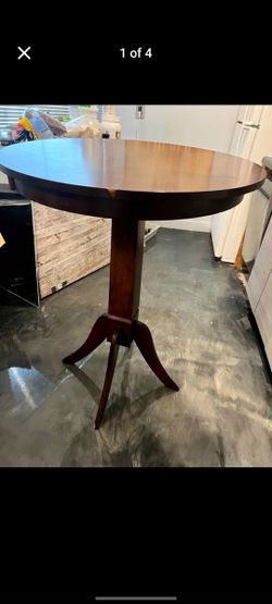 Elegant, Round Wooden Table, Bar Height, Kitchen or Breakfast Nook