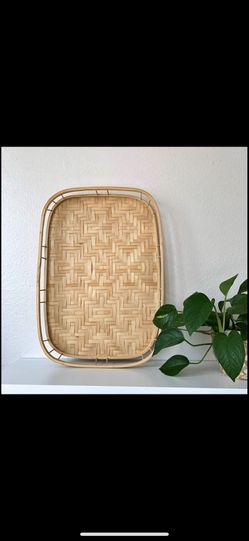 Vintage Bamboo Serving Tray 