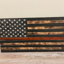 American Flag With Red Stripe