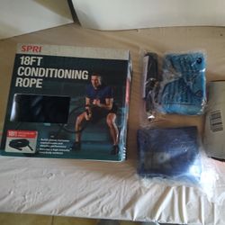 Exercise Balls, Yoga Matt's and Heavy Rope. 