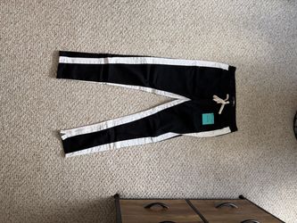 Fashion Nova Black Track Pants with White Side Stripe