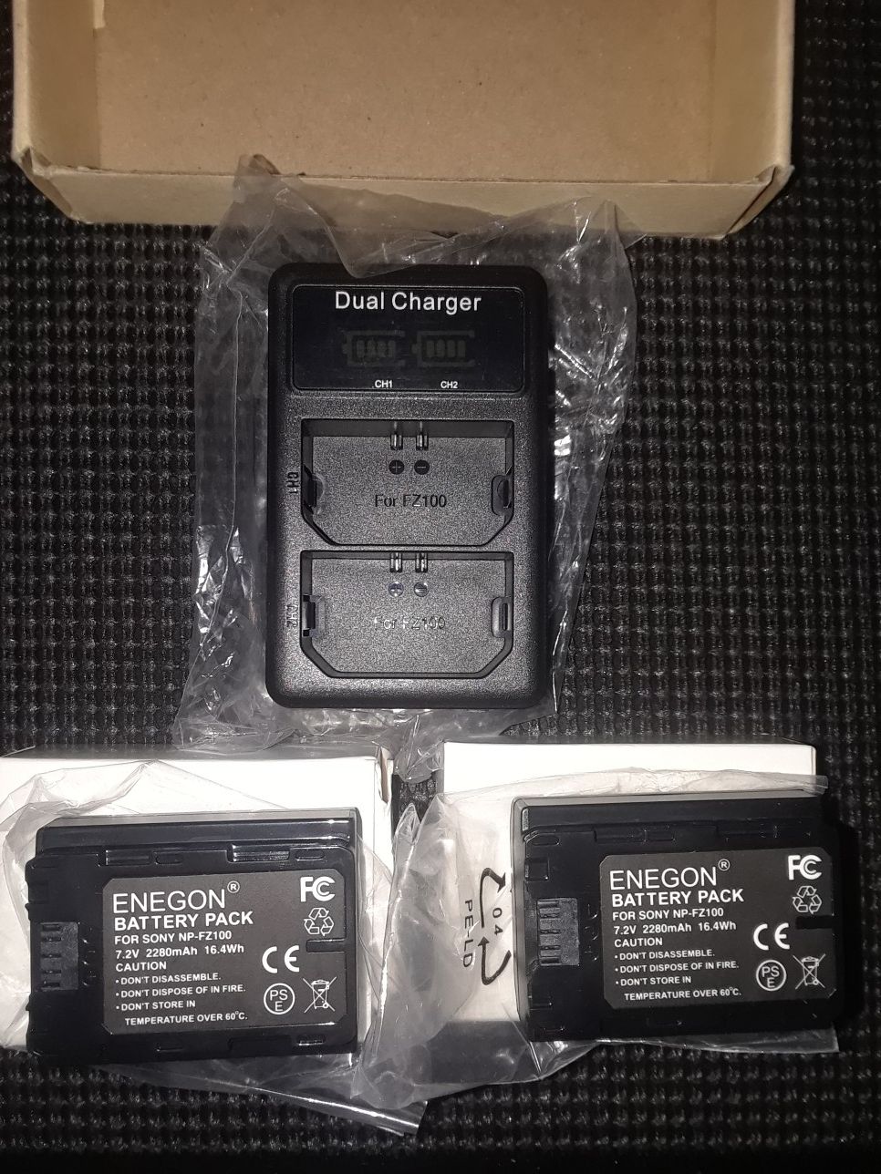 ENEGON NP-FZ100 Replacement Battery (2-pavk) and Rapid Dual USB Charger (New )
