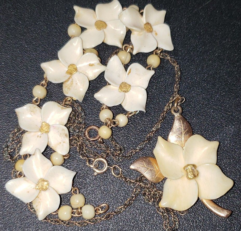 X2 VINTAGE STAMPED V20 12K GOLD NUGGET FLOWER FLORAL SET