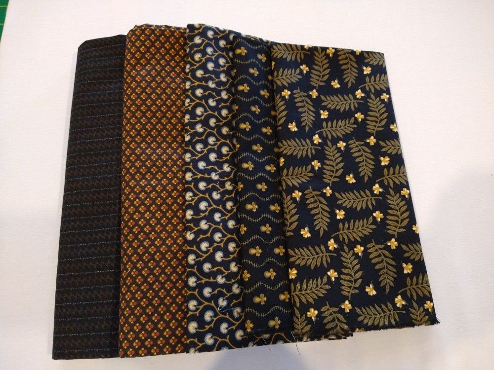 Quilt Fabric--4+Yds Civil War Black Prints Bundle