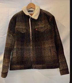 Levi's Sherpa-Lined Plaid Trucker Jacket