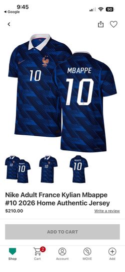 Nike adult large mbappe jersey France