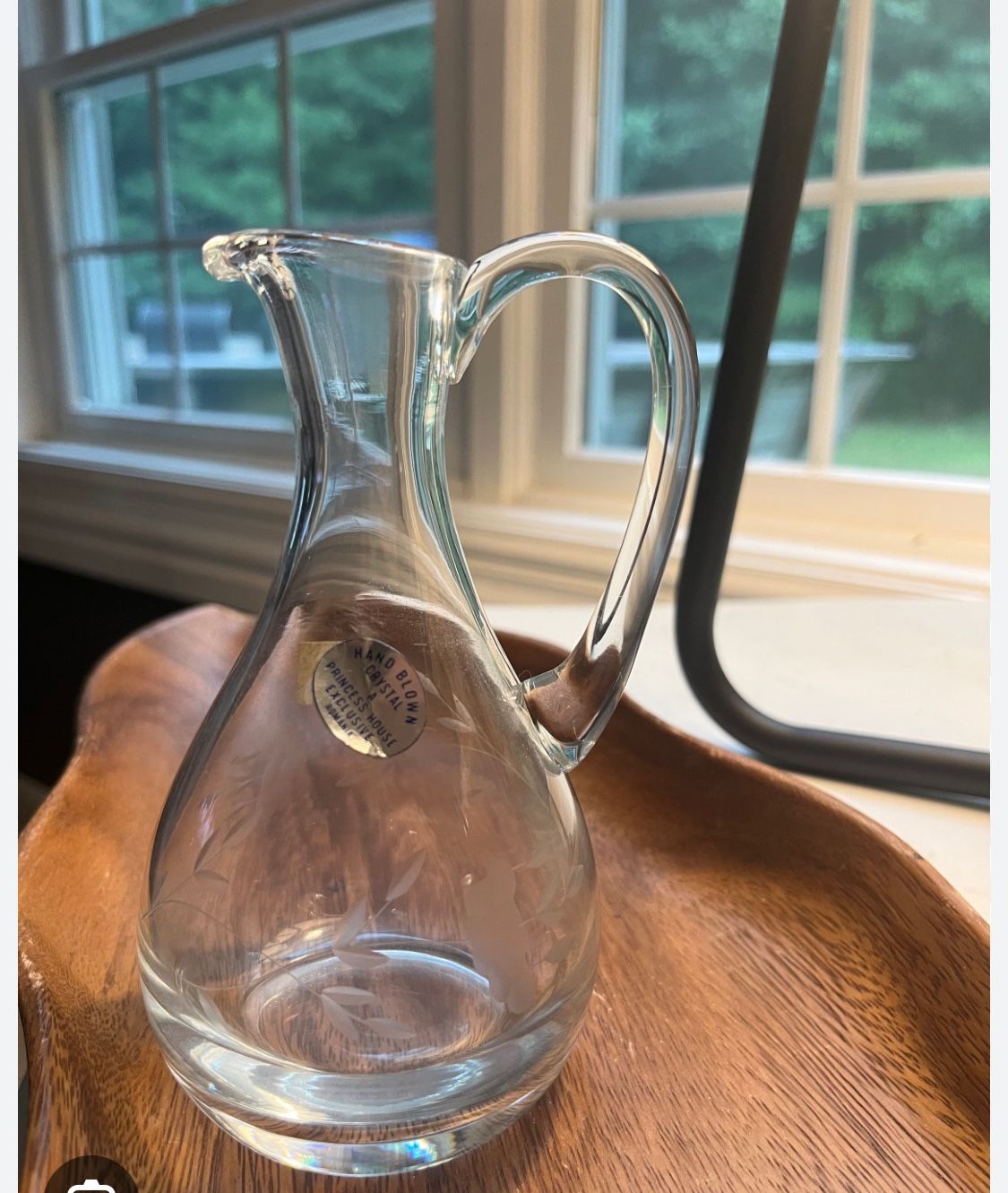 Vtg. Princess House Hand Blown Crystal Cruet, Decanter, Oil/Vinegar Set Of 2