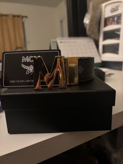 M C M belt black n gold size 36/38