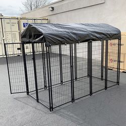 $260 (Brand New) Large heavy duty kennel with cover dog cage crate pet playpen (8’l x 4’w x 6’h) 