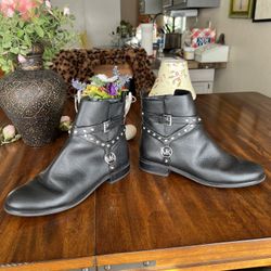 Michael Kors Women’s Black Leather Booties Size 8 1/2