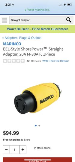 Marine power adapters for boat at moorage dock