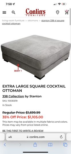 Extra Large Stanton Ottoman In Slate Blue
