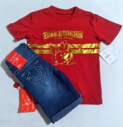 True Religion Boys Toddler 2pc Short Set- 3T 