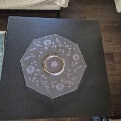 Vintage Pink Depression Glass Platter