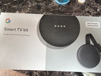 Brand New Google Smart TV Kit – Chromecast + Google Home Mini (Sealed)