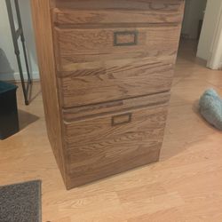 Solid Wood Filing Cabinet