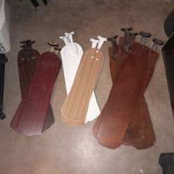 Regular Or Palm Ceiling Fan Blades Sets Of 4 or 5 $5-$15 set, Small Replacement Light Shades Different Glass Fabric $2 each See All Photos Read Descri