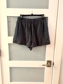 Zara dark grey linen and viscose shorts, size M, made in Cambodia
