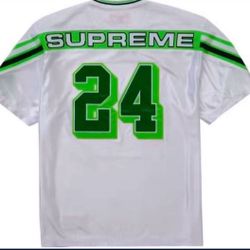 Supreme Jacquard Rib Football Jersey White size Medium 