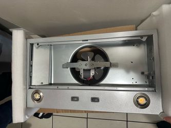 Silver under cabinet range hood insert