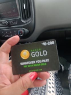 Razer gold card,it has 200 dollars but since I dont know how to use it and i dont need it..I'm selling it for atleast  180