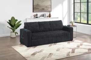 Convertible sofa bed fur corduroy