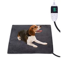 Pet Heating Pad for Dogs Cats w/ Timer Adjustable Temperature Waterproof 80-130F 18 X 18 Inches
