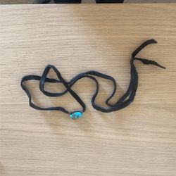 Turquoise And leather Wrap Around Bracelet Or Necklace 